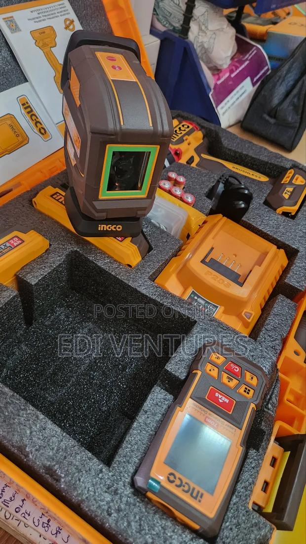 Ingco Cordless Drill 20v 76nm + Laser Level + Laser Distance Detector photo 4