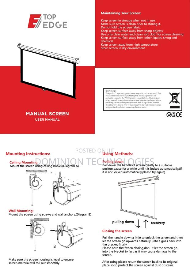Top Edge 250*250 Manual Projector Screen · Photo 4
