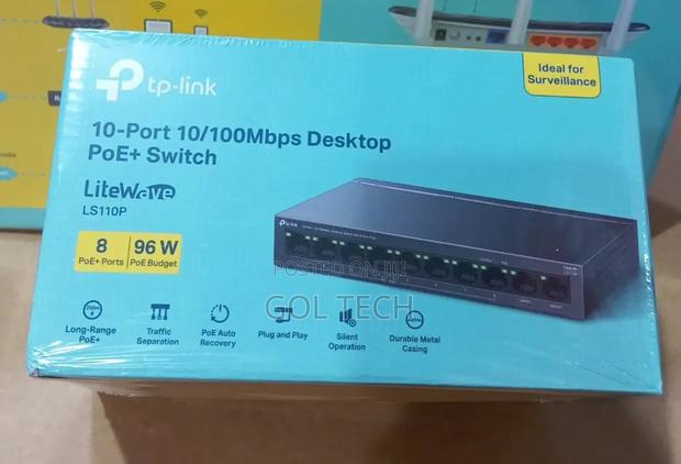 Tp Link 10-Port 10/100mbps Desktop Poe Switch Litewave Ls110p photo 2