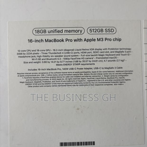 New Laptop Apple MacBook Pro 16GB Apple M3 Pro SSD 512GB photo 3