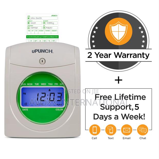 Upunch Hn3000 Time Clock | Electronic Punch Clock With Cloud Backup photo 2