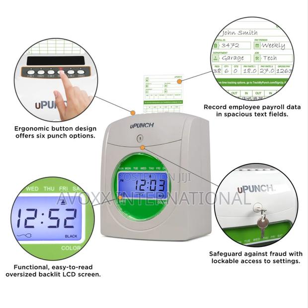 Upunch Hn3000 Time Clock | Electronic Punch Clock With Cloud Backup photo 4