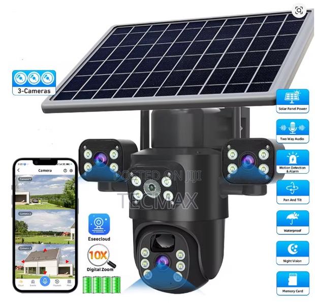 3 Lens 4g Solar Security Camera
