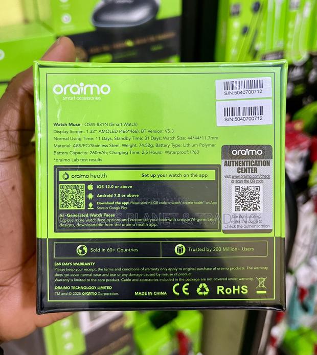 Oraimo Watch Muse 1.32” Amoled Ip68 Smart Watch - Osw-831n · Photo 4