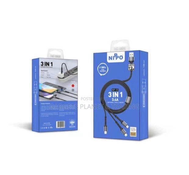Nippo 3in1 Fast Charging Cable for Lightning Usbc Micro Usb - Np-35 · Photo 4