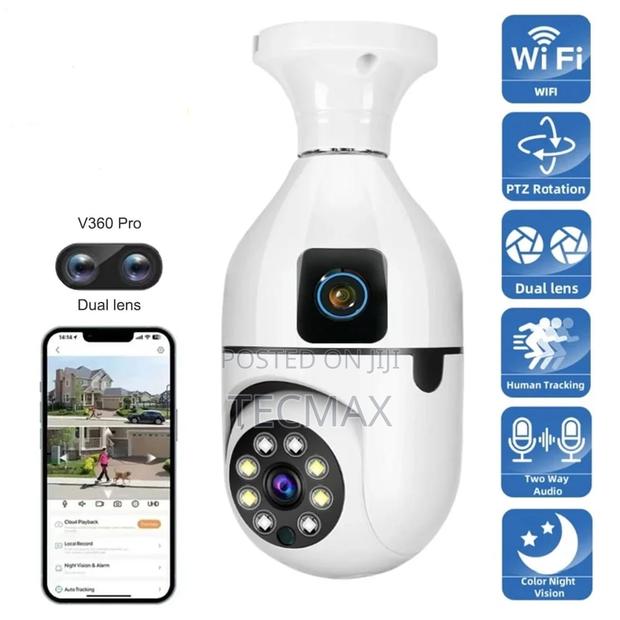 2 Lens Bulb Security Camera