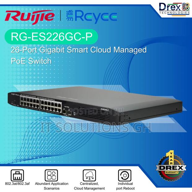 Ruijie 26-Port Rg-Es226gc-P Gigabite Cloud Managed Poe+ Switch