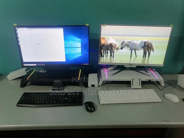 Gaming Desktop Or Monitor Stand With Rgb Light, Phone Holder Usb Hub photo 3