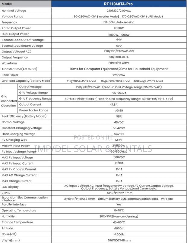 11.0kw 48v Solar Inverter Mega Efficiency Hybrid photo 4