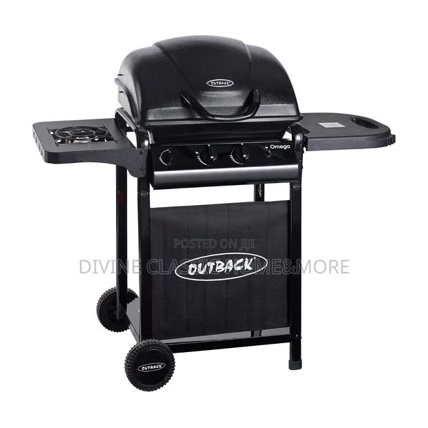 2 Burner Outback Omega 250 Gas Barbecue + Side Burner – Black photo 3