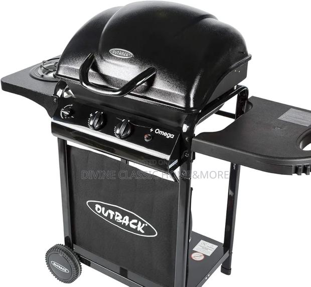 2 Burner Outback Omega 250 Gas Barbecue + Side Burner – Black photo 2