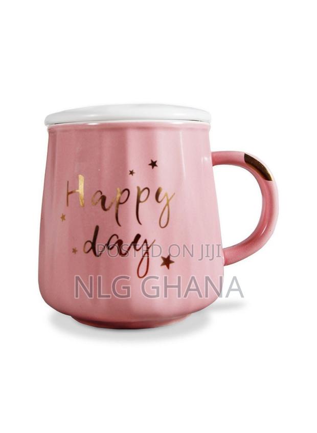 450ml Ceramic Coffee Mug With Ceramic Lid Spoon. Ghx1571 photo 2