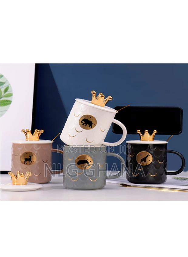 450ml Elephant Ceramic Mug With Ceramic Lid Spoon. photo 3
