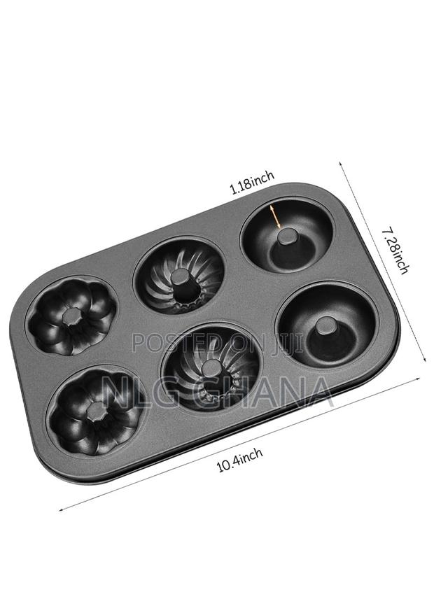 6-Donut Carbon Steel Non-Stick Easy Grip Baking Mold. Ghx5262 photo 2