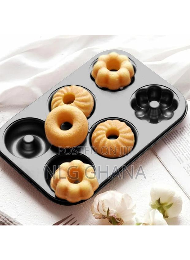 6-Donut Carbon Steel Non-Stick Easy Grip Baking Mold. Ghx5262 photo 3
