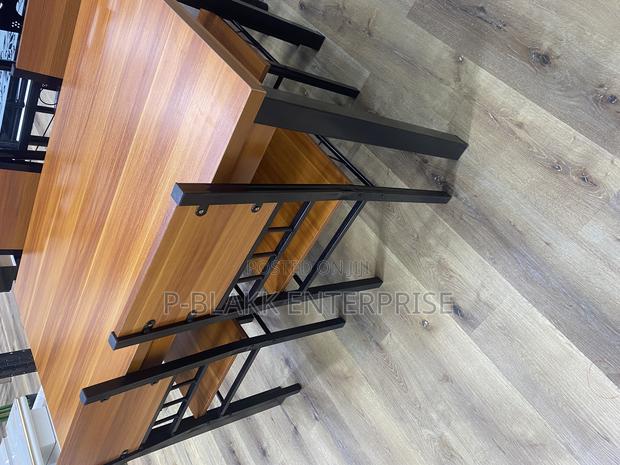 Wood Color Wooden Dining Table With 4chairs · Photo 4