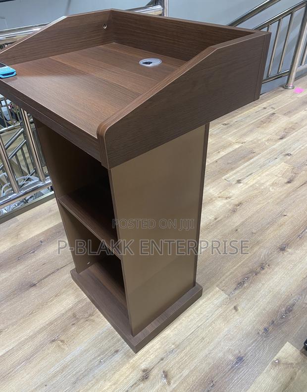 Modern Wooden Podium Stand Pulpit photo 2