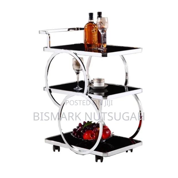 Modern 3-tier Hotel Drink Bar Cart Trolley photo 2