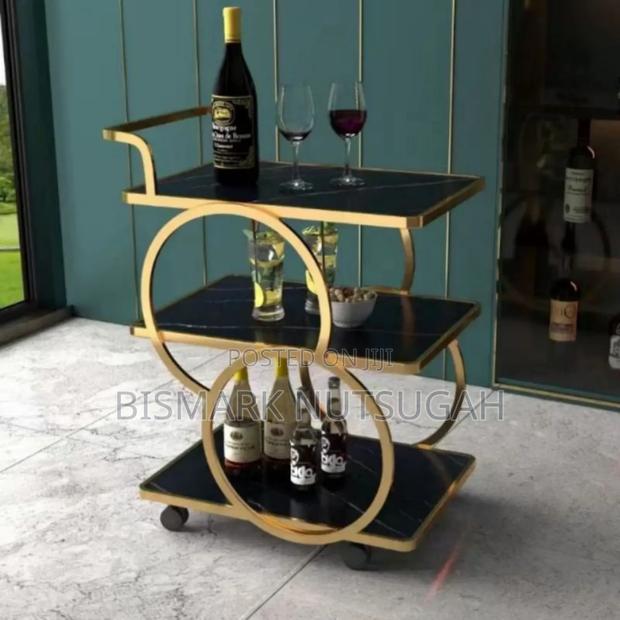 Modern 3-tier Hotel Drink Bar Cart Trolley photo 5