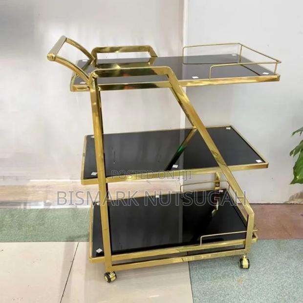 Modern 3-tier Hotel Drink Bar Cart Trolley photo 9
