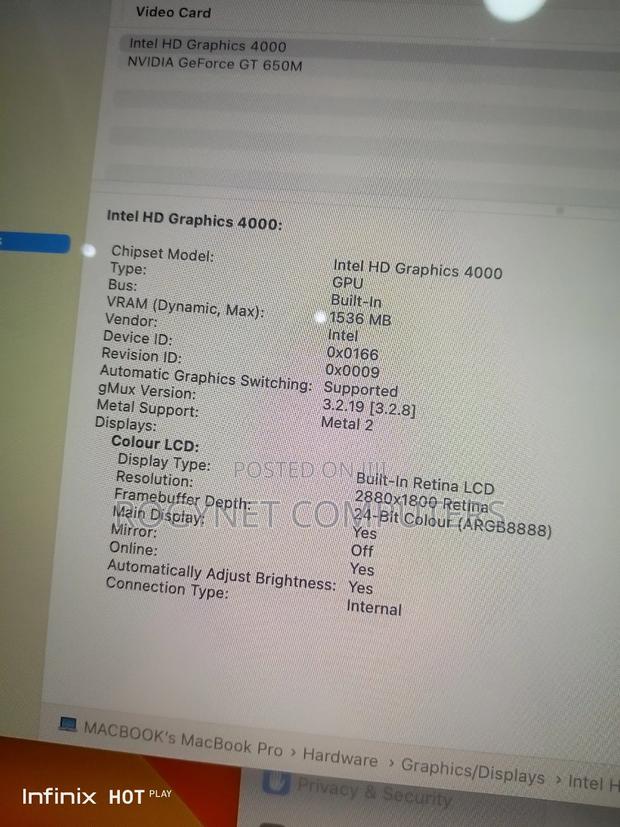 Laptop Apple MacBook Pro 2012 8GB Intel Core i7 SSD 256GB photo 6