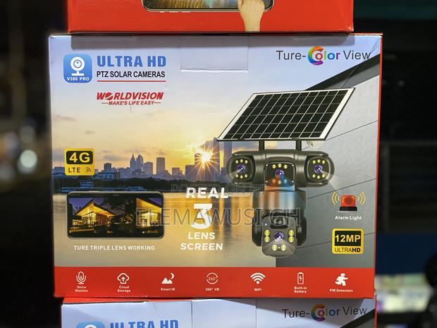 3 Lens (Triple Lens) 4g Solar-Powered PTZ Outdoor CCTV Camera V380pro · Photo 3