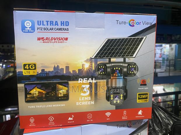 3 Lens (Triple Lens) 4g Solar-Powered PTZ Outdoor CCTV Camera V380pro · Photo 4