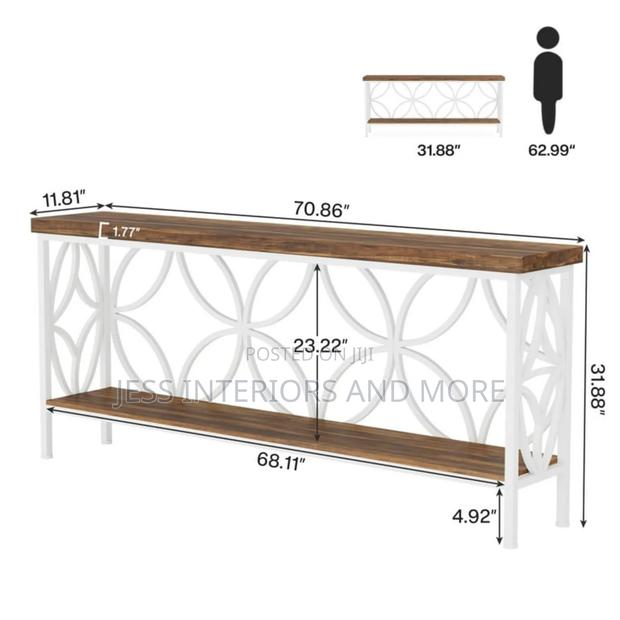 Console Table ( Walnut/White) photo 3