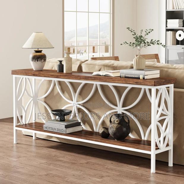 Console Table ( Walnut/White)
