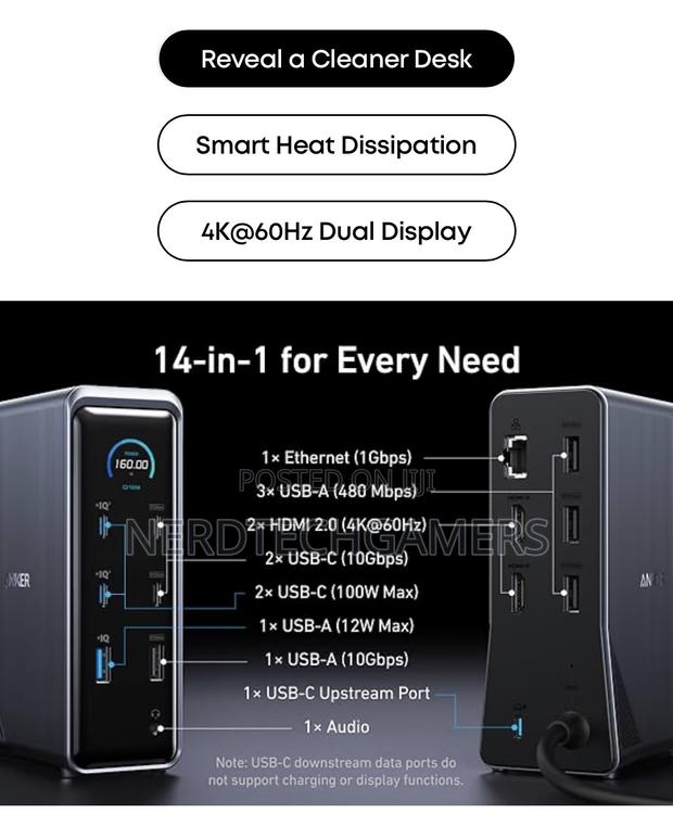 Anker Prime Charging Docking Station (14-in-1, Dual Display, 160w) photo 4