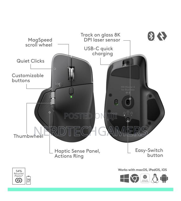 Logitech Mx Master 4 Wireless Mouse for Business (Graphite) photo 6