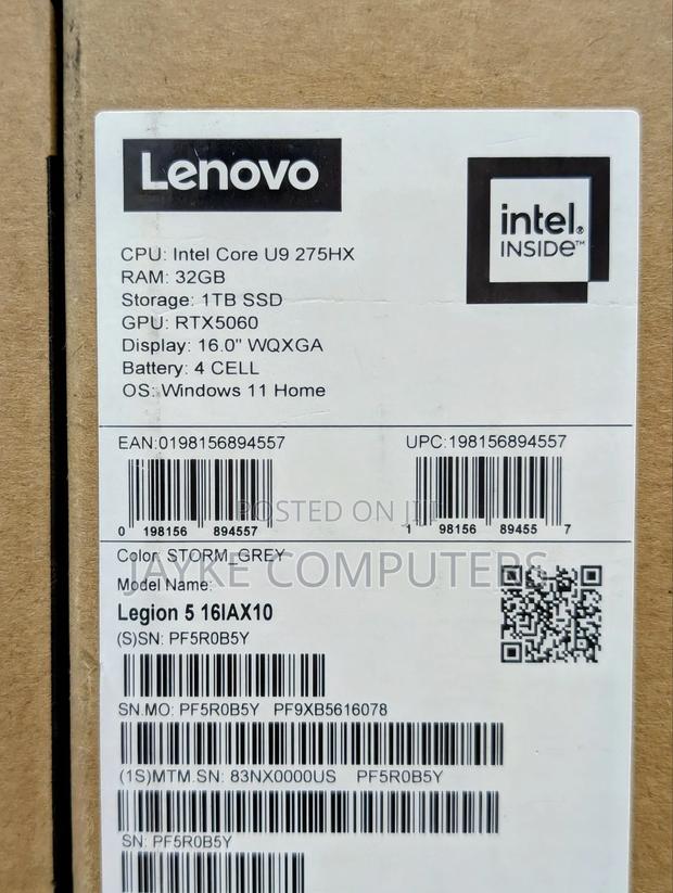New Laptop Lenovo Legion 5 32GB Intel Core Ultra 9 SSD 1T photo 3