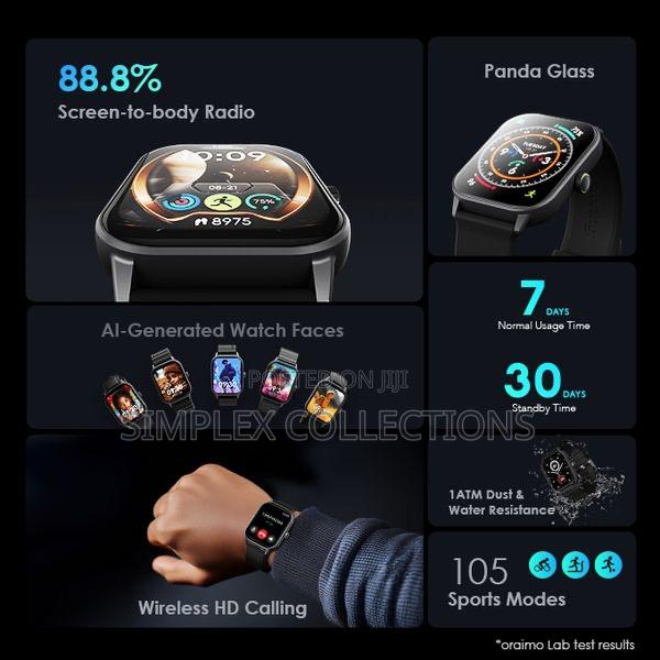 Oraimo Watch 5 2.01" Hd Panda Glass 1atm Smart Watch- Berry Pink photo 4