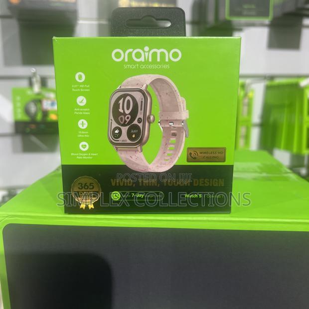 Oraimo Watch 5 2.01" Hd Panda Glass 1atm Smart Watch- Berry Pink