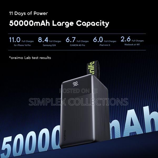 Oraimo Powerjet 501 50000mah 85w Fast Power Banks for Laptops photo 3