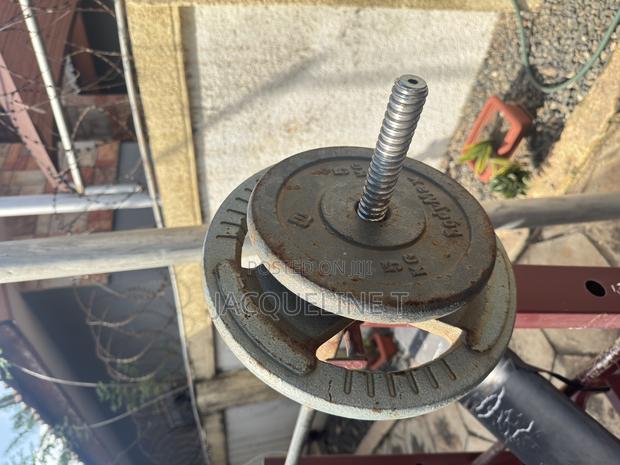 Bench Set With Curl Bar, Bench Press Bar Free Weights (64kg Total) photo 3