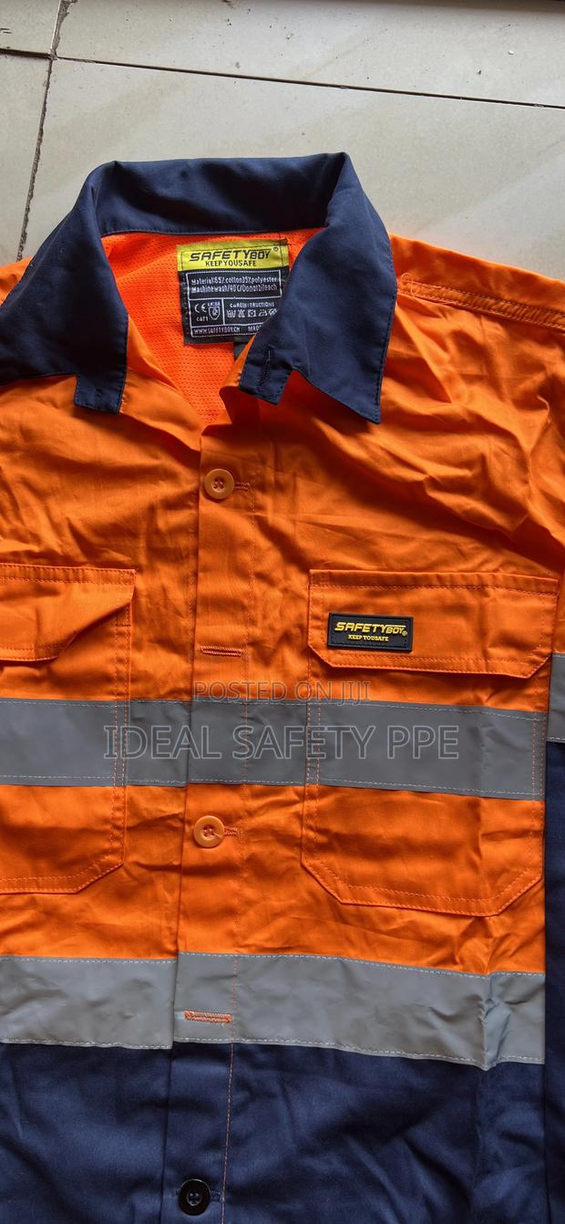Reflective Work Shirt Orange/Navy photo 3