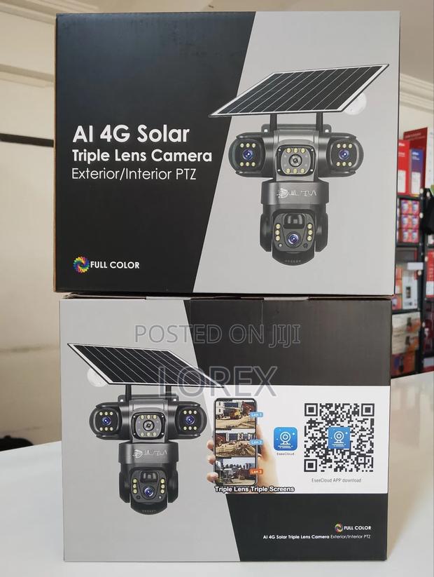 Solar 4g Camera 3 Lens Eseecloud App 2way Audio Ai Human Detector