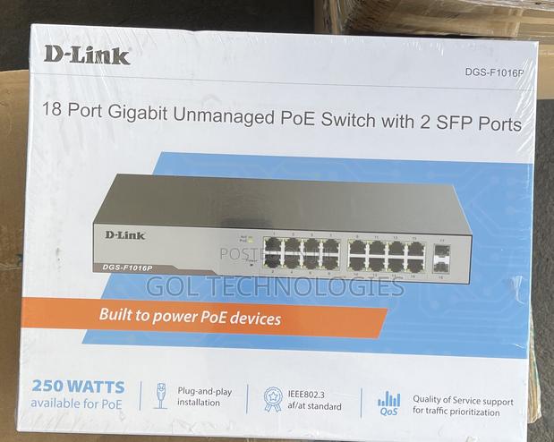 Dlink DGS-F1016p 16-Port Gigabit Unmanaged Poe Switch With 2 SFP Ports · Photo 4