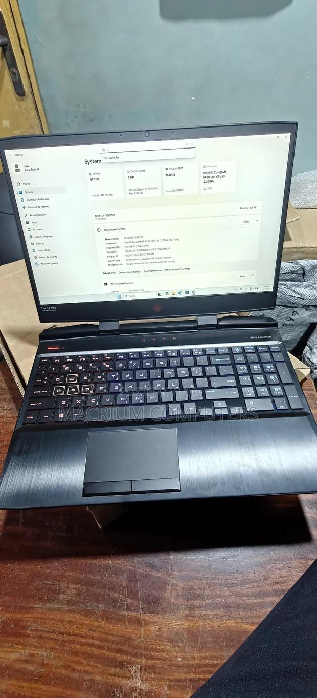 Laptop HP Omen 15-Dh002nr 16GB Intel Core I7 SSD 512GB photo 8
