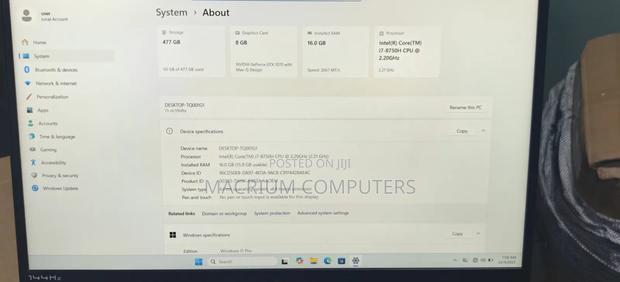 Laptop HP Omen 15-Dh002nr 16GB Intel Core I7 SSD 512GB photo 14