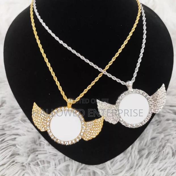 Stainless Steel Chain Sublimation Customization Wing Jewelry Necklace photo 2