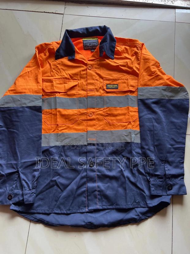 Reflective Work Shirt Orange/Navy
