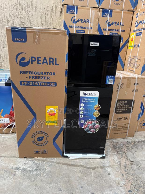 Pearl Black Mirror Double Door 136l Fridge