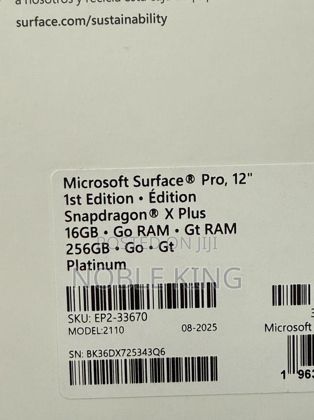 New Laptop Microsoft Surface Pro Copilot+ PC 12 16GB SSD 256GB photo 3