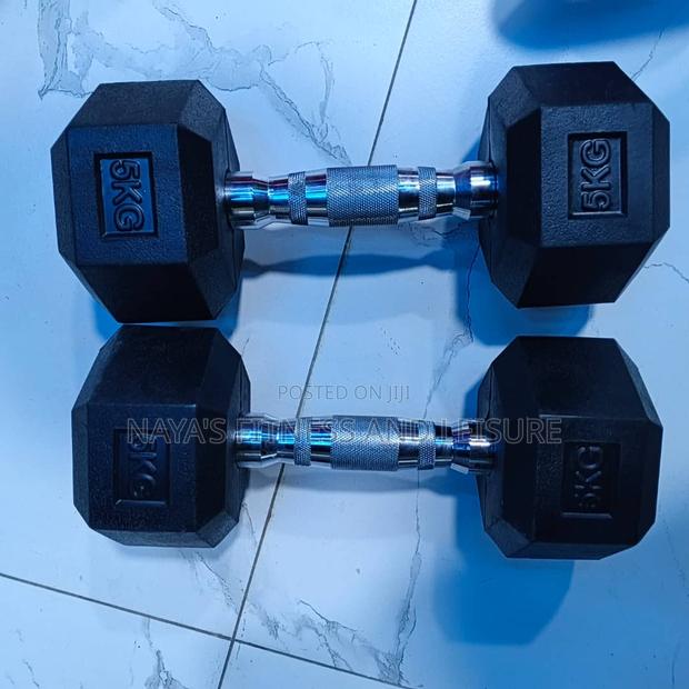 5kg Pair Dumbbells Hex · Photo 4