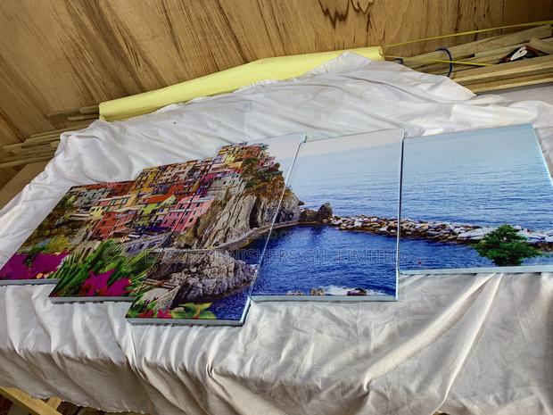 3d Wall Arts 5 Panels Santorini Buildings Frames photo 2