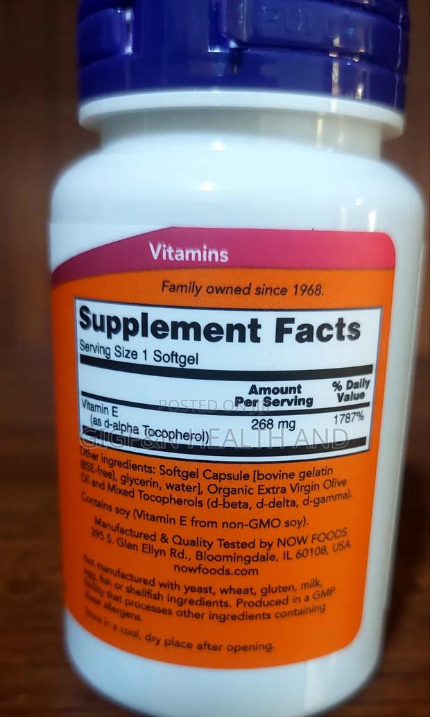Now Foods, Vitamin E, 268mg,( 400iu) 50 Softgel photo 2