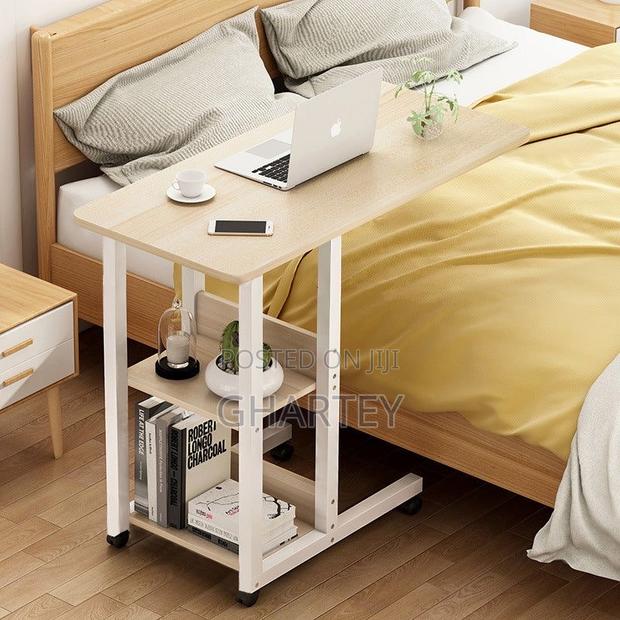 Mobile Overbed Laptop Desk With Shelves Wheels · Photo 3
