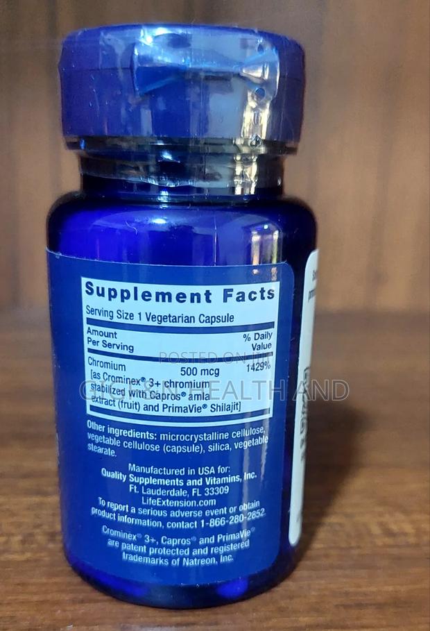 Life Extensions, Optimized Chromium With Crominex- 3( Glucose Control) photo 2
